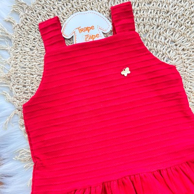 Conj. Regata Pingente Borboleta e Short - Vermelho